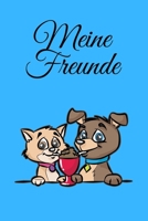 Meine Freunde: Hund und Katze Eisbecher - Freundschaftsbuch - Freundebuch - 120 Seiten Creme Papier - Format 6x9 Zoll DIN A5 - Soft Cover matt 1088930948 Book Cover