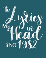 The Lyrics In My Head Since 1982  Notebook Birthday Gift: Blank Sheet Music Notebook / Journal Gift, 120 Pages, 5x8, Soft Cover, Matte Finish 167434127X Book Cover