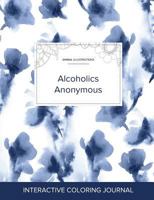 Adult Coloring Journal: Alcoholics Anonymous (Animal Illustrations, Turquoise Marble) 1360891404 Book Cover