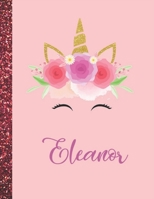 Eleanor: Eleanor Marble Size Unicorn SketchBook Personalized White Paper for Girls and Kids to Drawing and Sketching Doodle Taking Note Size 8.5 x 11 1658512189 Book Cover