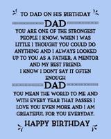 To Dad On His Birthday: Birthday Poem For Dad on a Light Blue Notebook More Versatile Than a Card Dad Can Use This Notebook Year Round 8x10 Blank Lined Notebook 100 Pages 1099019117 Book Cover