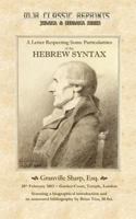 A Letter Respecting Some Particularities of the Hebrew Syntax 1545191379 Book Cover