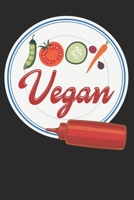 100% Vegan: Rezeptbuch und Notizbuch für Veganer zum bekleben, texten und zeichnen | DIN A5 ca. (6x9) | 120 Seiten halb liniert / halb blanko (German Edition) 1696952247 Book Cover
