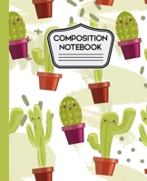 Composition Notebook: Cute Cactus Pattern 7.5" X 9.25" - 100 Pages 1088998933 Book Cover