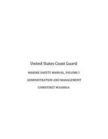 MARINE SAFETY MANUAL, VOLUME I, ADMINISTRATION and MANAGEMENT, COMDTINST M16000.6 1541360109 Book Cover