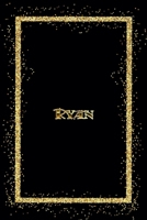 Ryan: Name Ryan Monogram Notebook - 120 Pages - Size 6x9, Soft Cover, Matte Finish- Gold Confetti Glitter Monogram Blank Lined Note Book, Writing Pad, Journal or Diary Kids, Girls Men & Women 1660416558 Book Cover