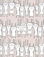 Notebook: Cute bunnys on grey cover and Dot Graph Line Sketch pages, Extra large (8.5 x 11) inches, 110 pages, White paper, Sketch, Draw and Paint 1721612610 Book Cover