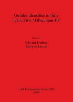 Gender Identities in Italy in the First Millenium BC 1407305158 Book Cover