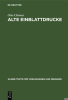 Alte Einblattdrucke 3110999455 Book Cover