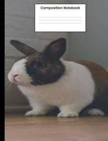 Composition Notebook: Cute Bunny Rabbit Composition Book 120 Wide Ruled Pages For Back To School 1687593590 Book Cover