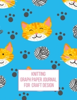 Knitting Graph Paper Journal for Craft Design: Gift for Knitters to Create Craft Projects 4:5 Ratio Cute Cats and Balls of Yarn on Blue Background 1692422375 Book Cover