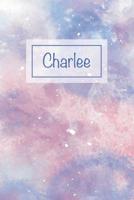 Charlee: First Name Personalized Notebook, College Ruled (Lined) Journal, Cute Pastel Notepad with Marble Pattern for Girls, Teens and Women 1076344186 Book Cover