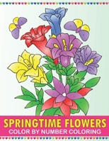 springtime flowers color by number coloring: Spring Season Color By Number Book for Adults Relaxation and Stress Relief B09244VNN3 Book Cover