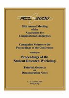 ACL Proceedings 2000 Conf 1558607307 Book Cover