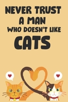 Never Trust A Man Who Doesn't Like Cats: Blank Line Notebook Journal For Cat Lovers 1678710113 Book Cover