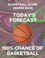 Basketball Score Keeper Book: Scorebook of 100 Score Board Keeping Sheet Pages For Basketball Games (Teams, Players, Running Scores, Etc.), 8.5 By 11 Inches, Funny Forecast Dark Swirl Cover 1798236141 Book Cover