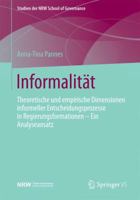 Informalitat: Theoretische Und Empirische Dimensionen Informeller Entscheidungsprozesse in Regierungsformationen Ein Analyseansatz 3531185594 Book Cover