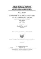 The Department of Homeland Security: promoting risk-based prioritization and management 1709070498 Book Cover