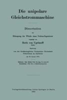 Die Unipolare Gleichstrommaschine 3642894704 Book Cover