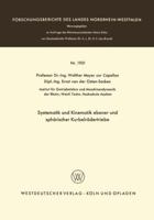 Systematik Und Kinematik Ebener Und Spharischer Kurbelradertriebe 3663064131 Book Cover