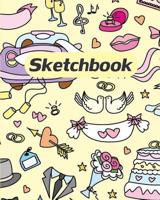 Sketchbook: Cute Love Weddings Gift Diary Doodling Drawing Pad Notebook Sketchbook 8x10 110 Pages 1076683924 Book Cover