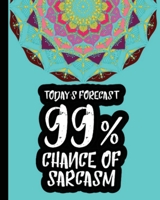 Today's Forecast 99% Chance Of Sarcasm: Sarcastic Relaxing Adult Coloring Book Gift With Sarcastic Witty Quotes Sayings & Gorgeous Mandalas To Color For Grown Ups 1091656525 Book Cover