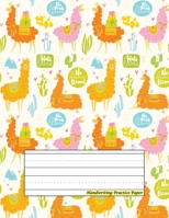 Handwriting Practice Paper: Perfect For preschool, kids, boys, girl ( Size 8.5 X 11 ) Design with Summer Seamless Pattern With Lamas And Cactus 1673587046 Book Cover