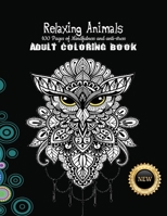 Relaxing Animals Adult Coloring Book B0C9SDN83X Book Cover