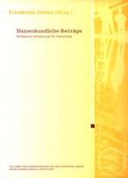 Namenkundliche Beitrage: Wolfgang P. Schmid Zum 70. Geburtstag 3515079254 Book Cover