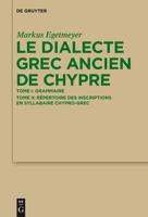 Le dialecte grec ancien de Chypre 3110217511 Book Cover