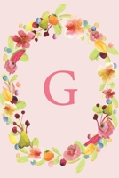 G: Soft Floral Wreath Monogram Sketchbook 110 Sketchbook Pages (6 x 9) Floral Watercolor Monogram Sketch Notebook Personalized Initial Letter Journal Monogramed Sketchbook 1697479855 Book Cover