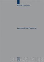 Empedokles Physika I: Eine Rekonstruktion des zentralen Gedankengangs 311020925X Book Cover