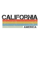 California: Cool Vintage Retro Stripes California Notebook Composition Makes For A Nice Gift And Souvenir For Friends, Family And Visitors To The State Of California Writing Journal Or Diary Lined Jou 1712112333 Book Cover