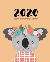 2020 Weekly & Monthly Planner: January through December Dated - cute illustrated koala with yellow orange background 1676670580 Book Cover