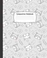 Composition Notebook: Cute College Ruled Line Paper Notebook Perfect size for your School Bag High quality paper Multipurpose School Workbook for Teens or Kids Students PRETTY CAT AND CANDY DESIGN 1692560476 Book Cover