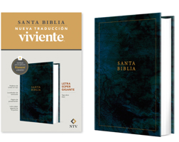 Biblia letra súper gigante NTV, con Filament (Tapa dura, Azul, Letra Roja) (Spanish Edition) B0GQP9TG67 Book Cover