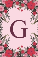 G: Name Monogram Initial G Pink Floral 6x9 Dot Bullet Notebook/Journal Gift Idea For Girls, Women, School, College and Work 1695738888 Book Cover