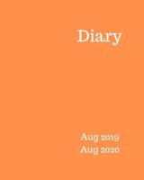 Diary Aug 2019-Aug 2020: 8x10 day to a page academic year diary, hourly appointments and space for notes on each page. Perfect for teachers, students and small business owners. Bright orange design 1081092858 Book Cover