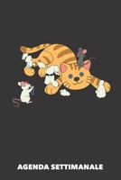 Agenda Settimanale: Trappola per topi A5 manoscritto floreale - Agenda con Pianificatore Settimanale 52 settimane per Proprietario del Gatto (nero) (Italian Edition) 1689893664 Book Cover