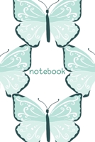 Notebook: Wide Ruled Composition Notebook : Aqua Butterflies : Paperback Cover 1687223750 Book Cover