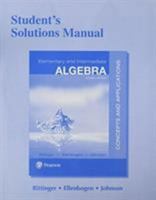 Student's Solutions Manual for Elementary and Intermediate Algebra: Concepts and Applications 0134462904 Book Cover