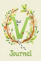 Cute Woodland Critter Journal with Initial: Cute Woodland Raccoon Journal with Green Initial 'V' 169571041X Book Cover