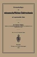 Grundzuge Der Wissenschaftlichen Elektrochemie Auf Experimenteller Basis 1144893844 Book Cover
