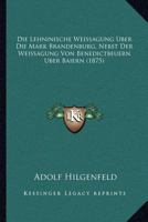 Die Lehninische Weissagung �ber die Mark Brandenburg 1168052564 Book Cover