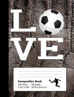 Composition Book Wide Ruled: School Notebook with Brown Alligator Leather Cover for Soccer Lovers 173085902X Book Cover