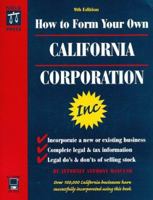 How to Form Your Own California Corporation (Book with CD) 0873370694 Book Cover