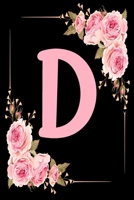 D: Initial D Notebook for Women and Girls, Pink Green Flower 6 x 9 120 pages 1671209028 Book Cover