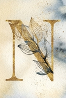 Monogram Notebook N: 6 x 9 Gold Initial Diary for Women (Personalized Letter Design) 1694132722 Book Cover