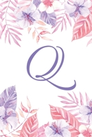Q: Initial Q Monogram Notebook Journal Gift Pink and Purple Tropical Floral design (Tropical Treasure Monogram Journals) 1698394586 Book Cover
