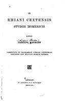de Rhiani Cretensis Studiis Homericis 114512092X Book Cover